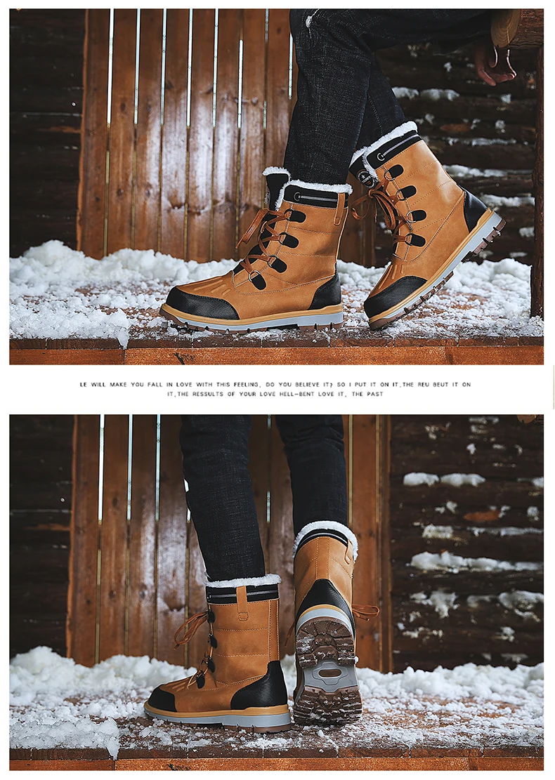 UEXIA, зимние мужские ботинки теплые мужские зимние ботинки из толстого плюша мужские ботильоны на шнуровке мужские мотоциклетные ботинки для улицы обувь, 38-47