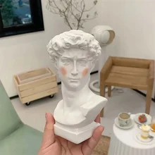 Mini David Sculpture Decoration Nail Photo Props Nordic Literary Figure Head Plaster Small Desktop Ornaments Table Decorations