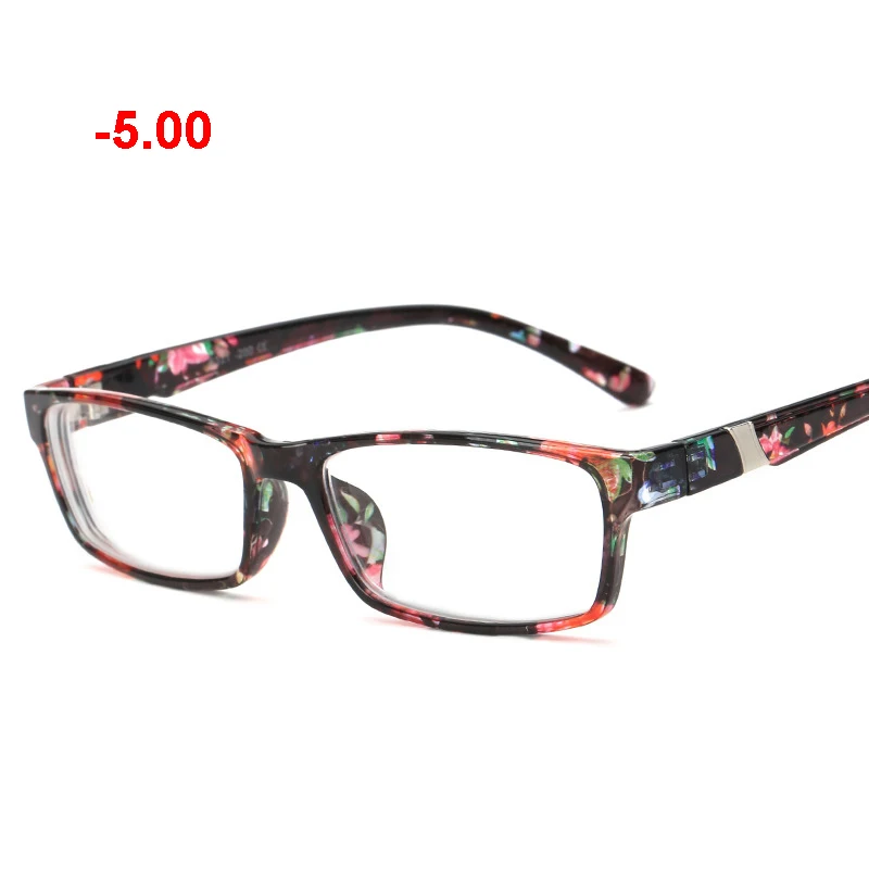 multicolor -5.00 Очки для женщин и мужчин с оптической отделкой от близорукости, по рецепту прямоугольные оправа для очков близорукие модные очки прозрачные очки - Цвет оправы: multicolor -5.00