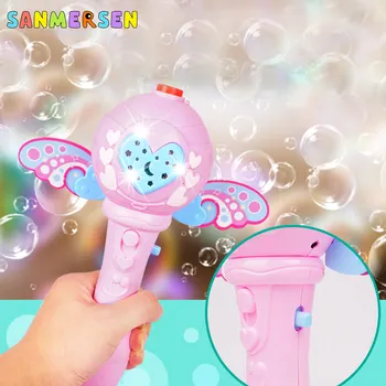 

Kids Magic Wand Bubble Maker Gun Blower Toy Electric Automatic Soap Bubble Machine Light Music Outdoor Bath Toys for Children