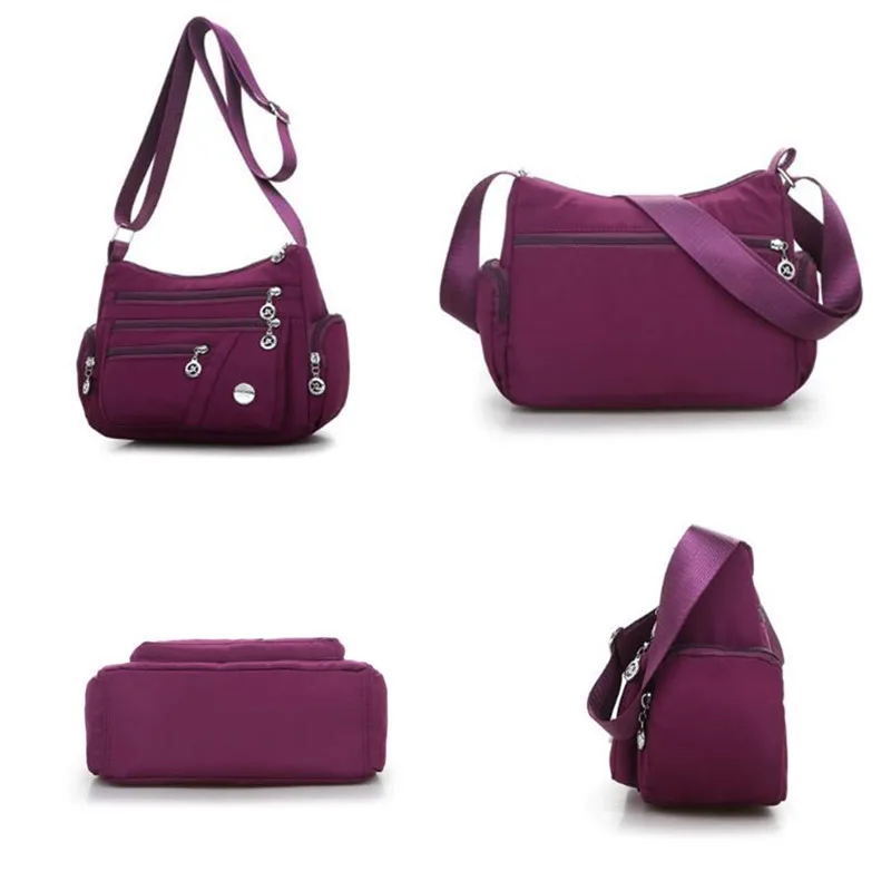 Fashion Women Shoulder Messenger Bag Nylon Oxford Lightweight Waterproof Zipper Package Large Capacity Travel Crossbody Bag