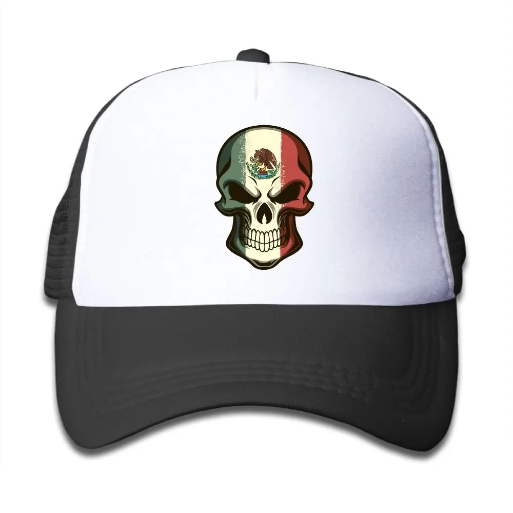 Детская мексиканский флаг череп бейсболка для дальнобойщика Регулируемая сетка шляпа Девочка Мальчик