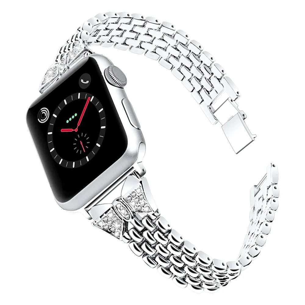 Для Apple Watch ремешок 40 мм/44 мм/38 мм/42 мм Женский бриллиантовый браслет серия 5 4 3 2 1 наручный ремень для iWatch металлический ремешок iwatch ремешок