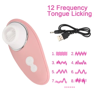 Female Masturbator Sex Toys for Women Clitoris Stimulator Tongue Oral Licking Vibrator Nipple Sucker massage Vibrator 6
