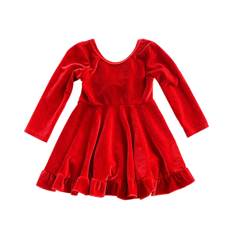 Платье для маленьких девочек vestido Infantil Menina فساتين اطفال цвет-красный, подарок к Рождеству одноцветное бархатное платье принцессы с бантом; детское платье праздничное платье свадебное платье Z4