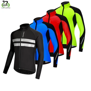 

WOSAWE Winter warm up Men Cycling Jacket Windproof MTB Bike Jacket Thermal Fleece Water Repellent Breathable Long Jersey