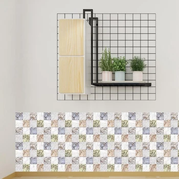 

6 Pieces Tile Stickers Househiold Marbling PVC Tile Stickers Floor Decals Wall Stickers For Home Office