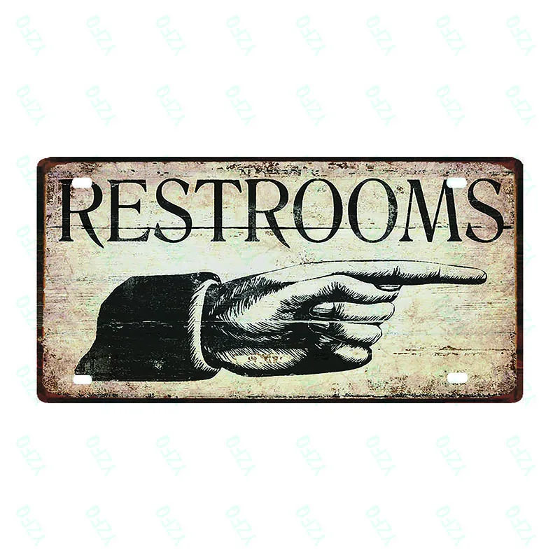 30X15 см указатель стрелка номерной знак открытый Предупреждение Туалет винтажный металлический знак для настенного искусства магазин украшения ресторана DC-0057A - Цвет: DC-0066
