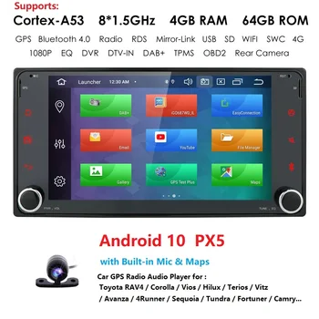 

2Din android 10 Car Radio Multimedia Player For Toyota Corolla Terios Hilux Vios 4Runner Fortuner Echo Alphard Sequoia 8CoreDSP