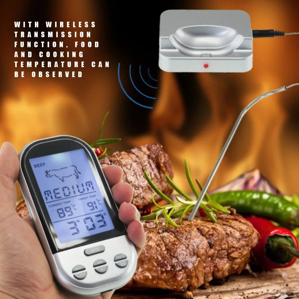 Kitchen Digital Cooking Thermometer Meat Food Temperature For Oven BBQ  Grill Timer Function with Probe Heat Meter for Cooking - AliExpress