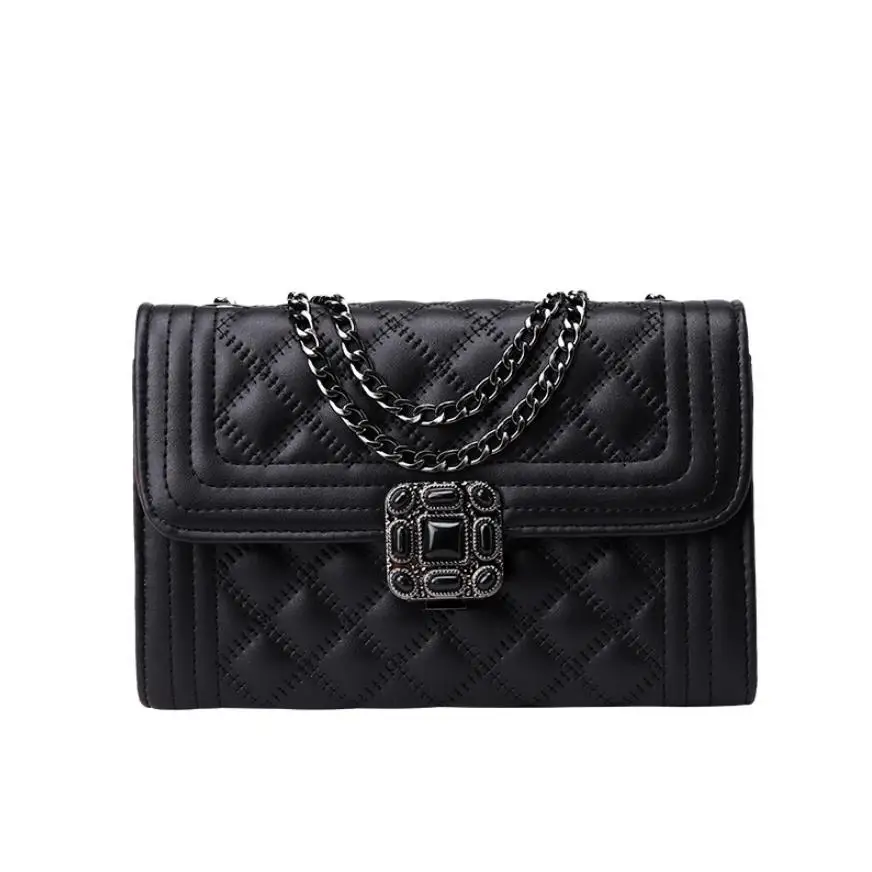 

Fashion Purses and handbag High quality PU leather Women bag Small incense wind chain Creative Shoulder bag Lock Diamond lattice