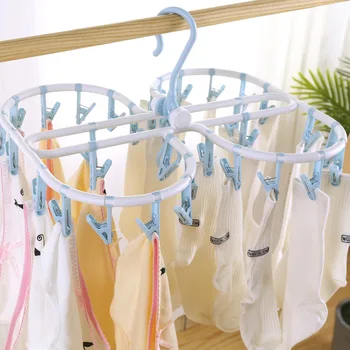 

32-Clip Multi-Function round Rough Foldable Underwear Drying Rack Brand New Pp Environmental Protection Drying Rack
