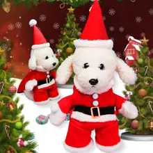 Супер милый Новогодний для домашних собак костюмы платье Санта Клаус Одежда для Хэллоуина