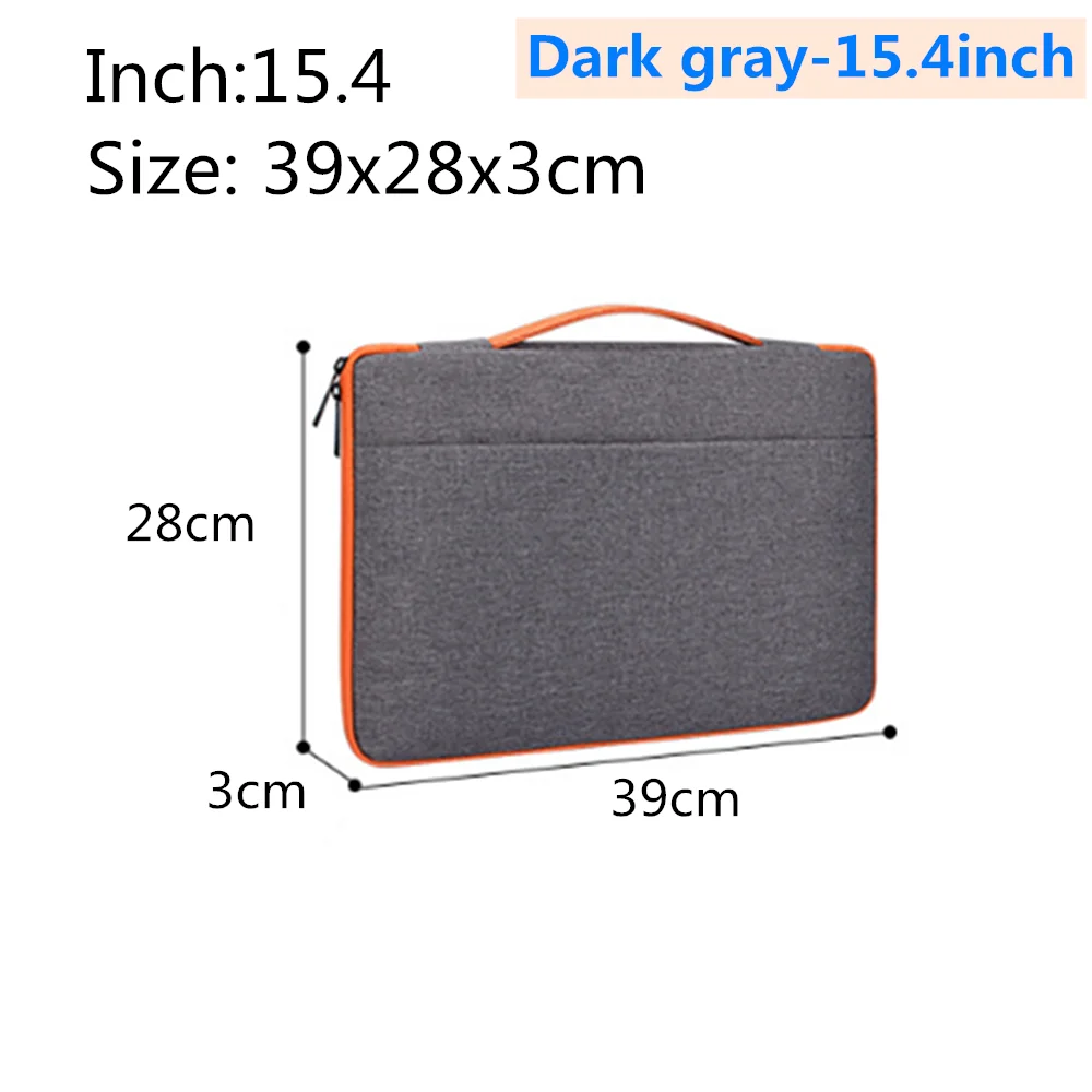 Dark gray-15.4inch Водонепроницаемый ноутбук сумка рукав чехол Защитный 13,3 14,1 15,4 15,6 дюймов для ноутбука Apple лайнер посылка macbook просо чехол - Цвет: Dark gray-15.4inch