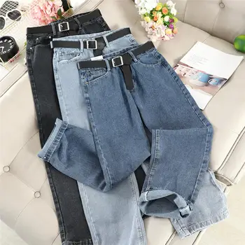 

Vintage High Waist Jeans Women Denim Straight Pants Casual Jeans Pants Female Streetwear Loose Denim Jeans Trousers Women Q2457