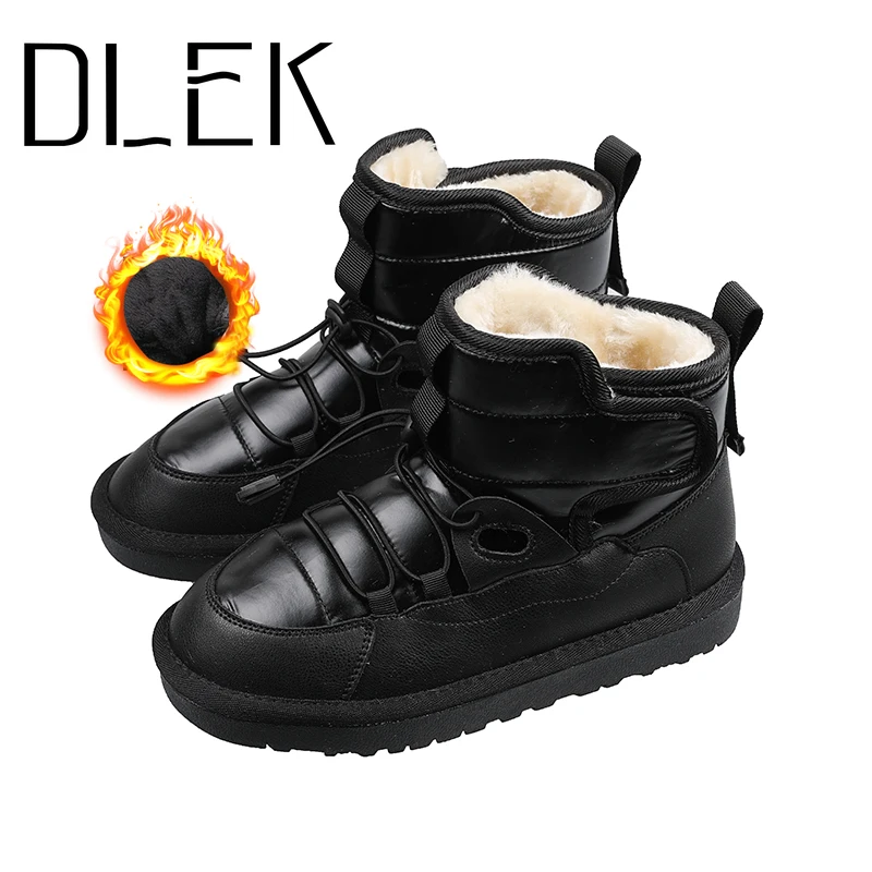 Winter Boots Women Flats Ankle Waterproof New-Fashion Outdoor DLEK Elastic-Band Fur Furry