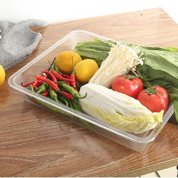 

Multifunctional Transparent Acrylic Trays Rectangular Tray Serving Fruit Vegetable Food Tray Anti-skid Kitchen Clean Organize
