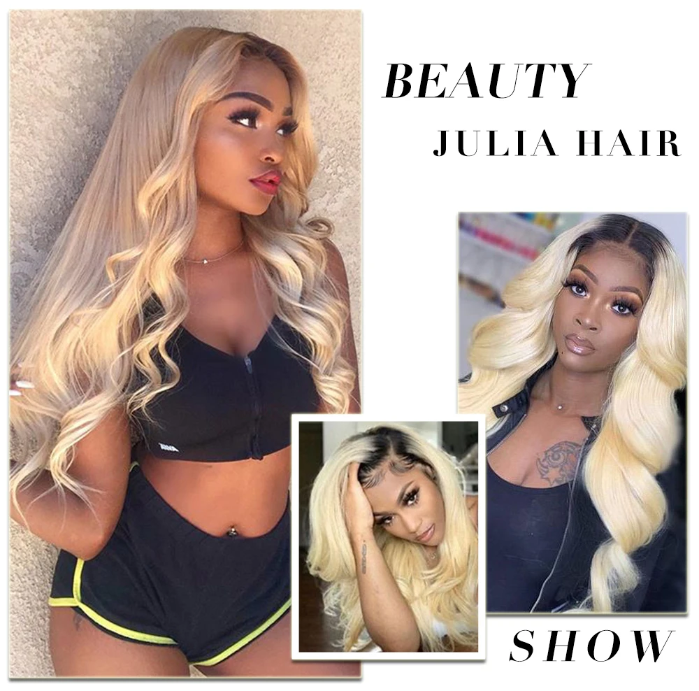 Malaysian T1B613 Human Hair Bundles Body Wave Double Weft Hair Weave Julia 134 Bundles Deals Honey Blonde Hair Extensions (5)