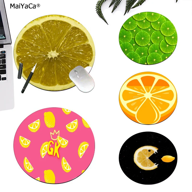 

Maiyaca Boy Gift Pad cute fruit lemon High Speed New round Mousepad gaming Mousepad Rug For PC Laptop Notebook