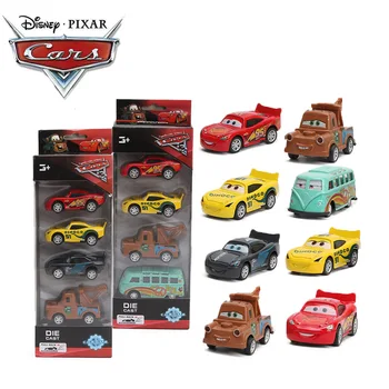 

8pcs 7-8cm Disney Pixar Cars 3 Super Power Diecast 1:55 Collection Storm Jackson Lighting McQueen Smokey Pull Back Metal Car Toy