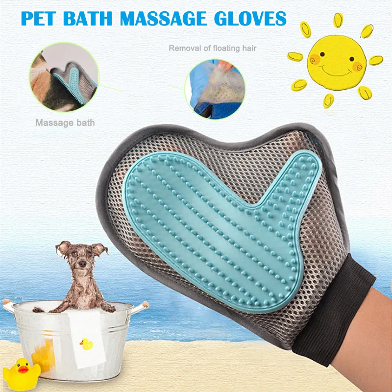 as show Pet Massage Bathing Gloves Double-sided Massage Gloves for Cats and Dogs KG66 - Запах: as show