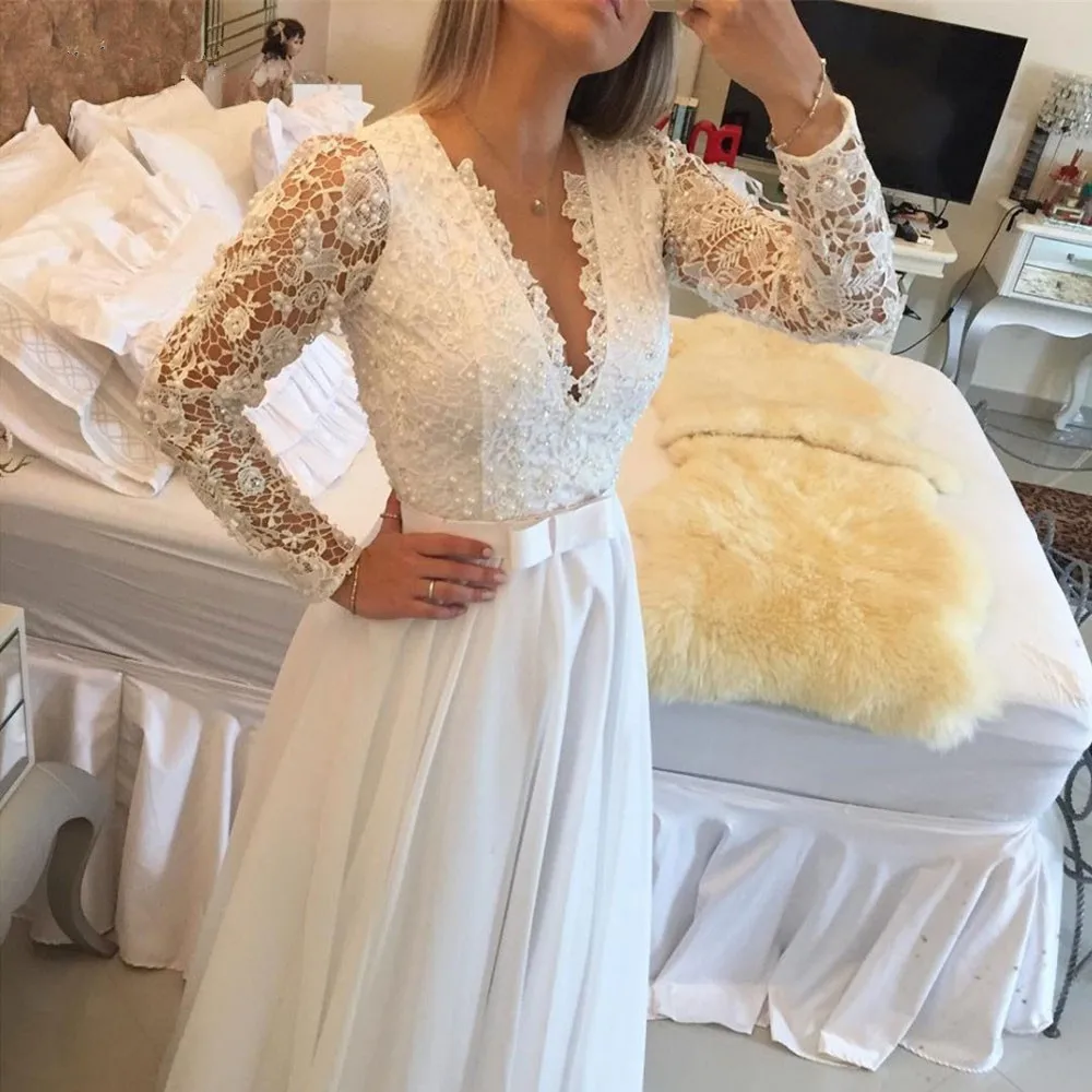 Романтическое специальное предложение, натуральное Vestido De Novia, сексуальное платье с открытой спиной, кружевное платье с длинным рукавом для матери невесты