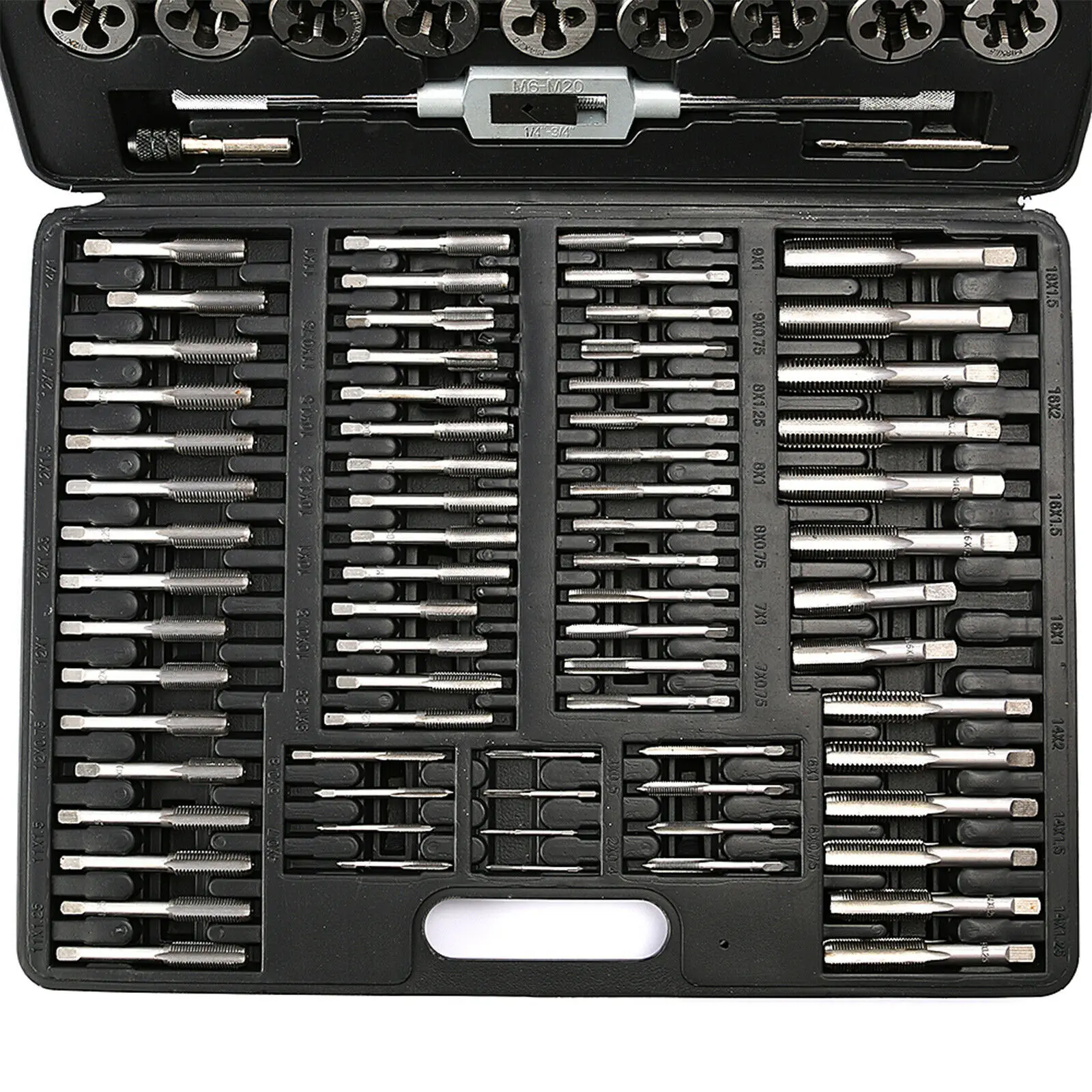 110Pcs Tap and Die Set Tungsten Steel Titanium Tap