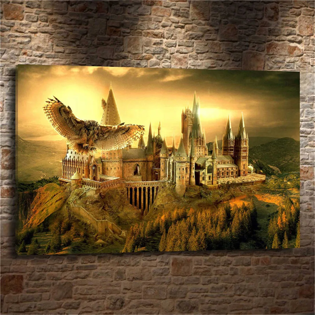 

Sunset Harrys School Owl Painting Print on Canvas HD Abstract Canvas Painting Office Wall Art Home Decor Wall Pictures #001