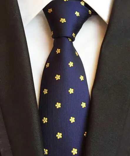 YISHLINE, галстуки, Классические мужские, в полоску, желтые, темно-синие, свадебные жаккардовые галстуки, тканые, шелк, мужские одноцветные Галстуки, в горошек, на шею - Цвет: LUC-17