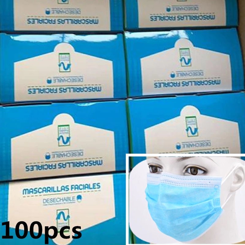 

Safety Mask Anti-Pollution 3 Laye Mask dust protection Masks Disposable Face Masks Elastic Ear Loop Disposable Dust Filter 100pc