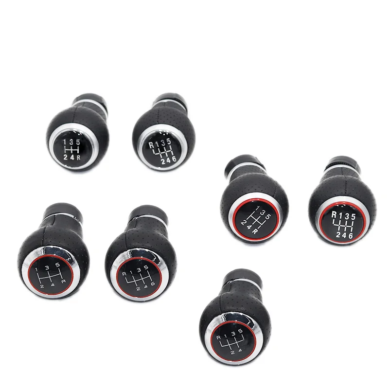 

5/6 speed Leather Gear shift knob for Audi skoda seat A3 A4 B6 B7 b8 A6 S4 B8 8K A5 8T Q5 8R FOR vw passat golf 12mmb