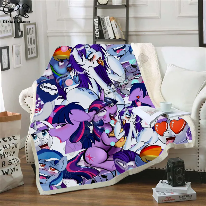Забавное мультяшное одеяло с капюшоном My Little Pony 3D Полноразмерное носимые одеяла Флисовое для взрослых и