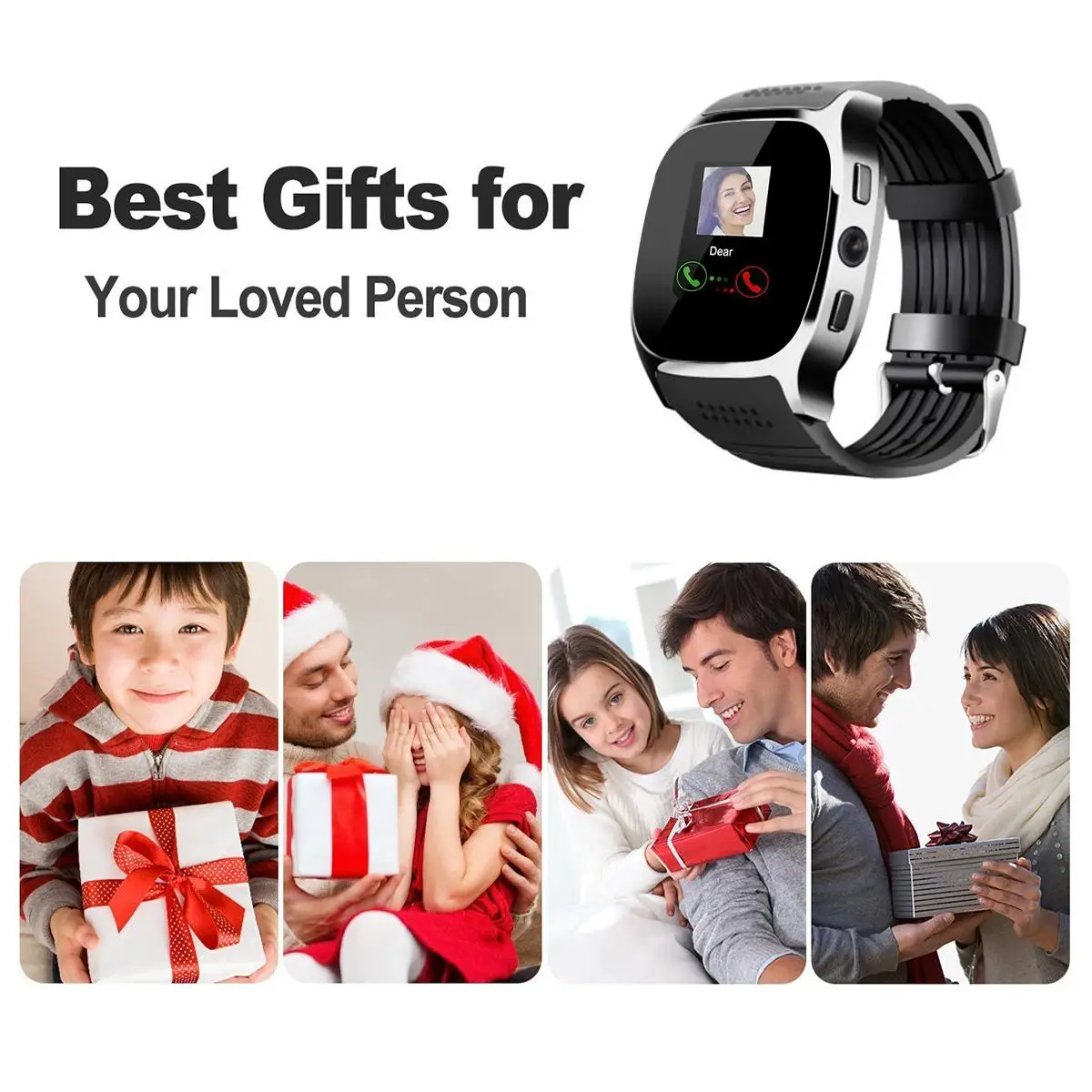 LYNWO T8 1.54-inch MTK6261D Smart Watch Men Women bluetooth Music Control Pedometer TF Card Extend GSM Smartwatch Wristband