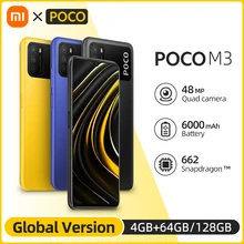 In Stock Global Version POCO M3 Smartphone Snapdragon 662 Octa Core 4GB 64GB/128GB 6.53" Display 6000mAh Battery Fast Charging