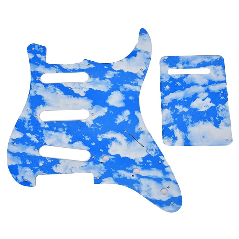 

PVC Single Coil Pickguard Pickups Shroud Set for Fender Stratocaster Strat Electric Guitar (GSSS16) Blue Sky and Cloud Pattern