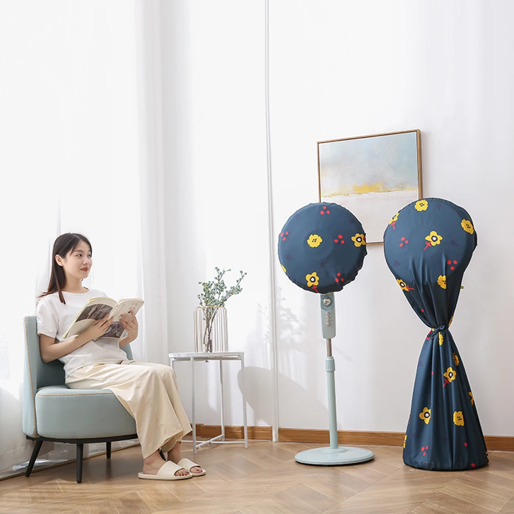 Electric Fan Cover Dustproof Round Standing Fans Mesh Shield Protector Bag Damp-Proof Pedestal Floor Fan Anti-Dust Cover