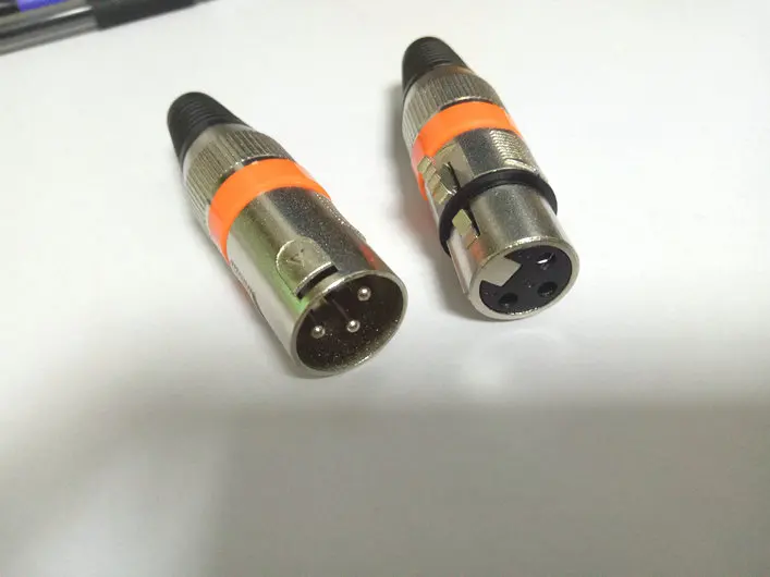 10 компл. Оранжевый 3 pin XLR аудио кабель Разъем MIC штекер+ Женский Джек адаптер