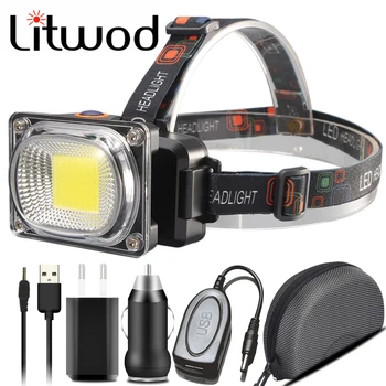 

4 Colors COB White Red Rreen Yellow Led Headlamp USB Charging 18650 Battery Head Flashlight Lamp Outdoor Camping Lantern Torch