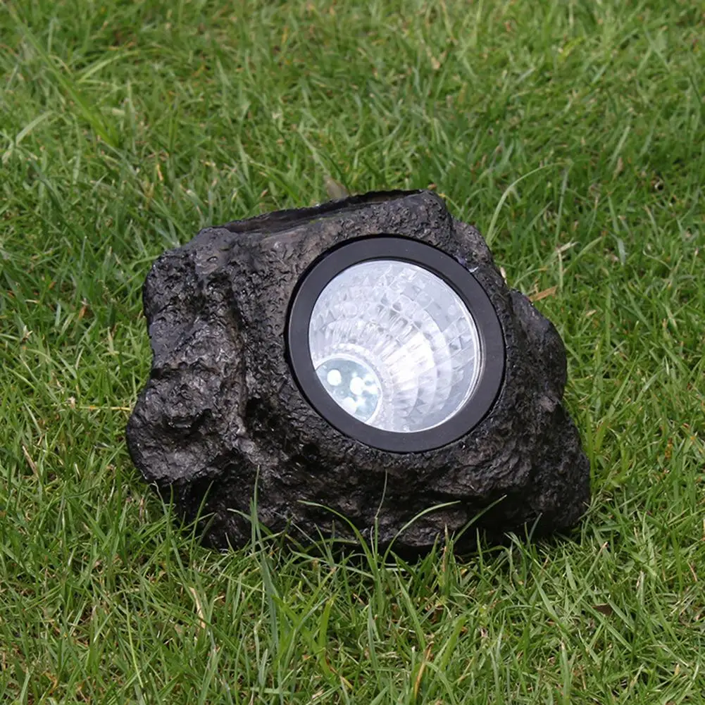 5W Solar Powered Light Simulation Stone Lamp Spotlight Decoration Cold White IP65 Waterproof for Outdoor Garden Lawn Garden solar garden lights