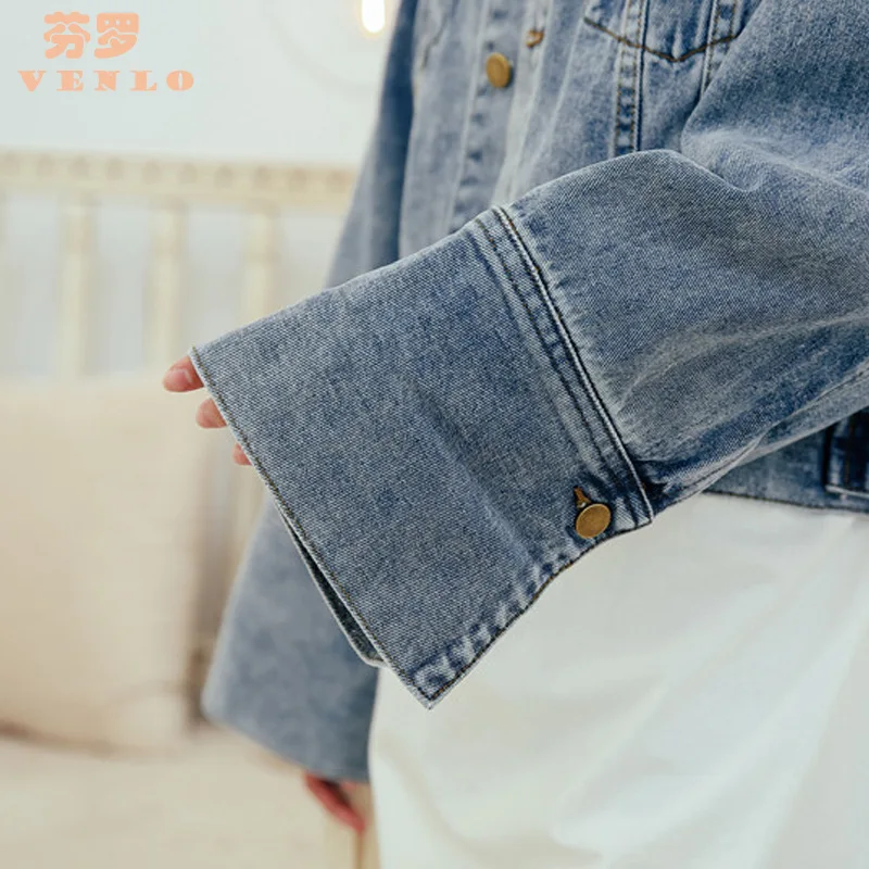 incredible 2019 Autumn Clothing New Style College Style Elegant Short Jeans Coat Women's Cowboy Clothing Jacke