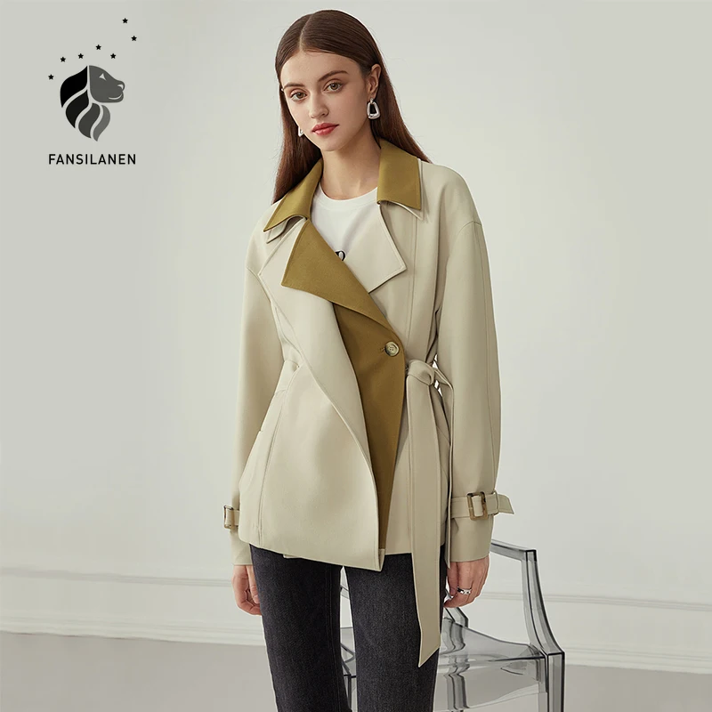 FANSILANEN Casual streetwear short trench coat