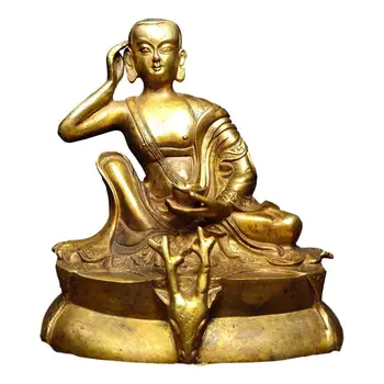 

LaoJunLu Old Tibetan Gilt Bronze Buddha Statue Imitation antique bronze masterpiece collection of solitary Chinese traditional