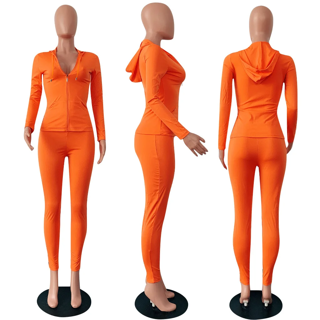 Two Piece Set Tracksuit Women Festival Clothing Fall Winter Top+Pant Sweat Suits Neon 2 Piece Outfits Matching Sets