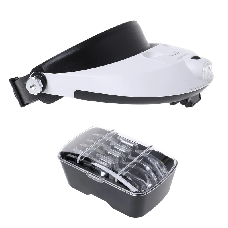 LED Lamp Light Headband Headset Head Jeweler Magnifier Magnifying Glass Loupe | Инструменты