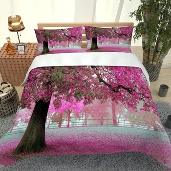 

2020 Hot Style Bedding Set 3d Digital Trees Pattern 2/3pcs Duvet Cover Set Single Twin Double Full Queen King Bedding