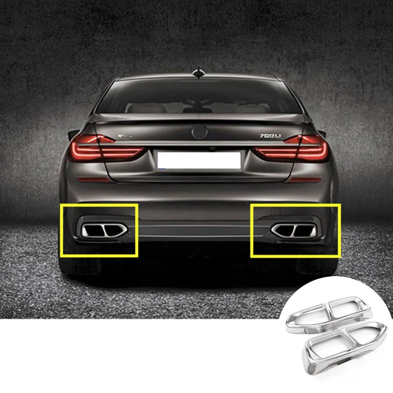 Задний глушитель выхлопной трубы 2 шт. для BMW 7 серии G11 G12 2016 2020 автомобильные