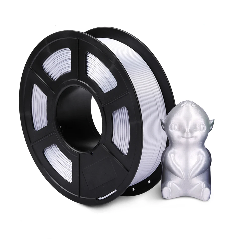 Silk Silver SUNLU Пластик PLA шелковая нить для 3d принтера 1,75 мм без запутывания обмотки шелковая PLA нить 1 кг - Цвет: Silk Silver