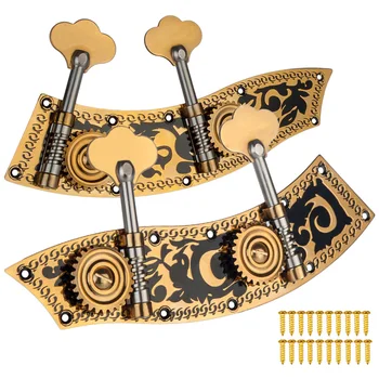 

2pcs Engraved Double Bass Dual Tuning Pegs Tuner Machine Heads Left Right for 1/2 1/4 Double Bass