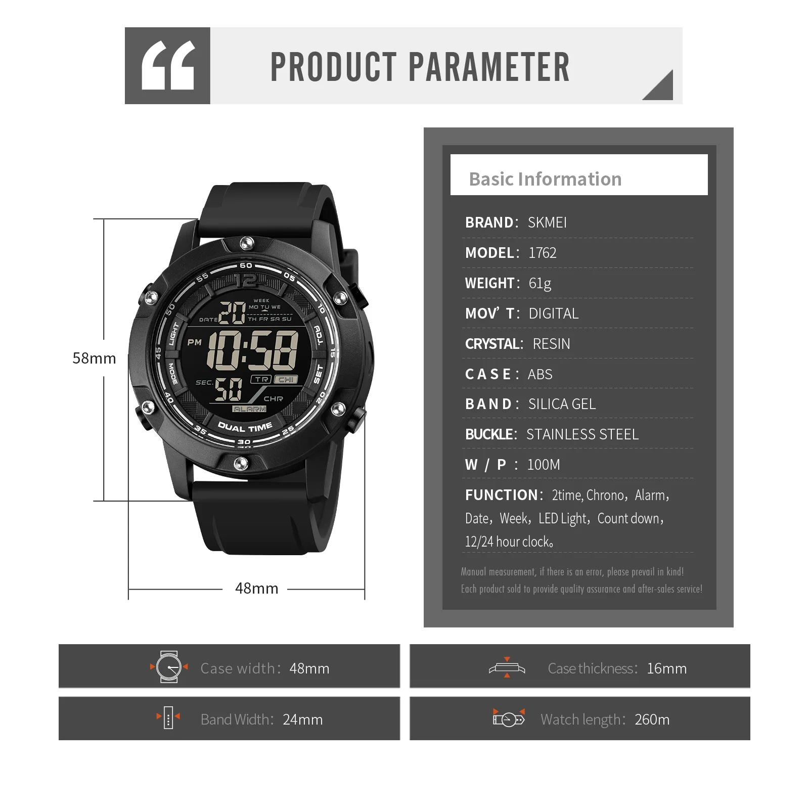 SKMEI Top Band Swimming Digital Sports Watch Mens 10Bar Waterproof Countdown LED Light Wristwatches Alarm 6