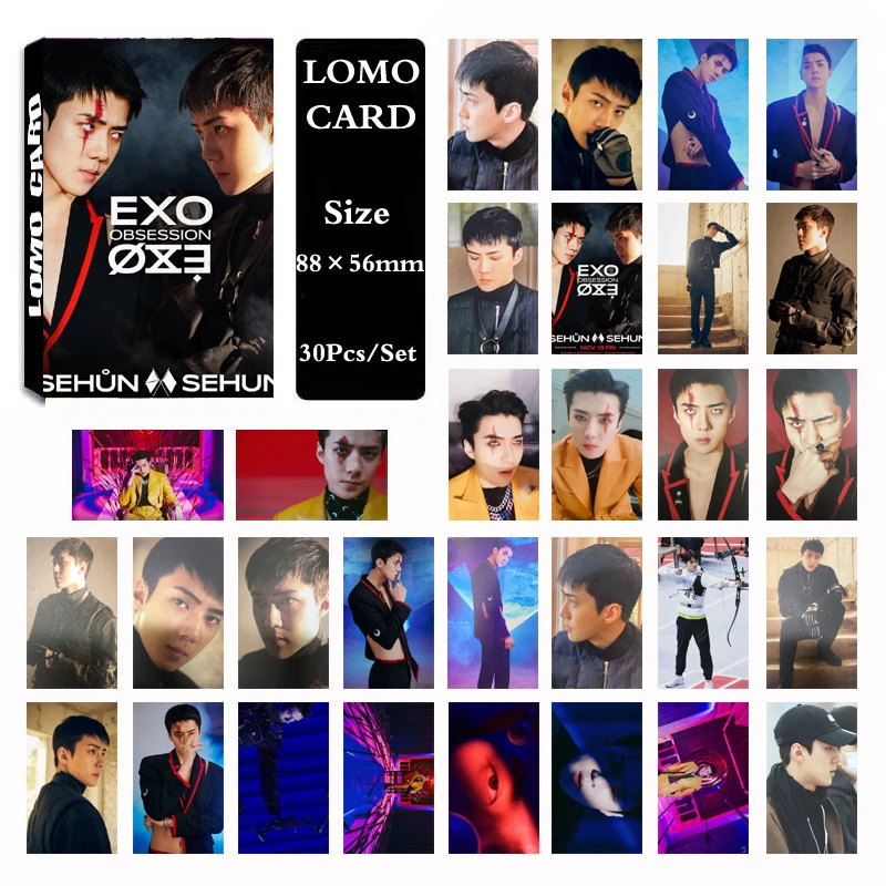 KPOP EXO 6-й альбом OBSESSION самодельная бумажная ЛОМО карта фото карта Плакат Фотокарта Поклонники Подарочная коллекция - Цвет: SEHUN